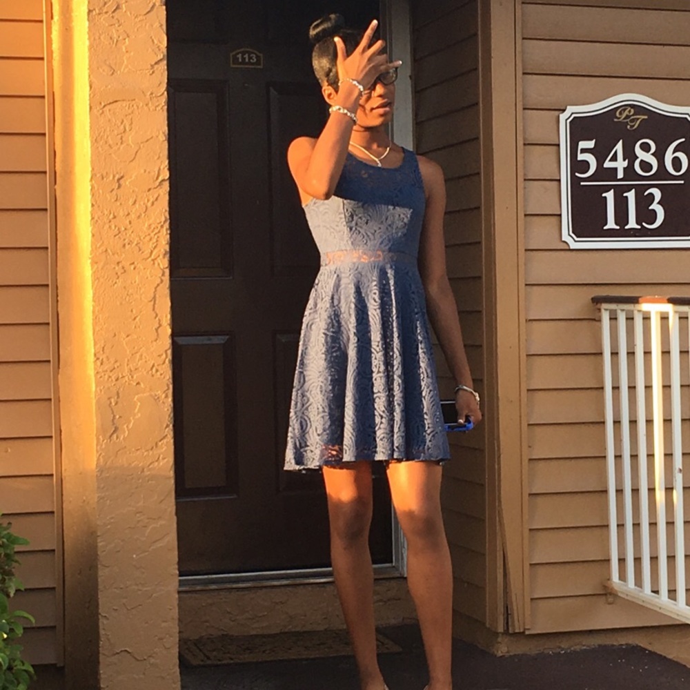 Lace Cut-Out Skater Dress